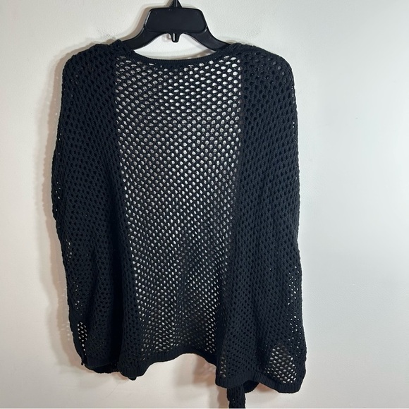 Eight Eight Eight Mesh Cardigan 1X Black No Closure Cover Up Sweater Beach Swim - Picture 4 of 6